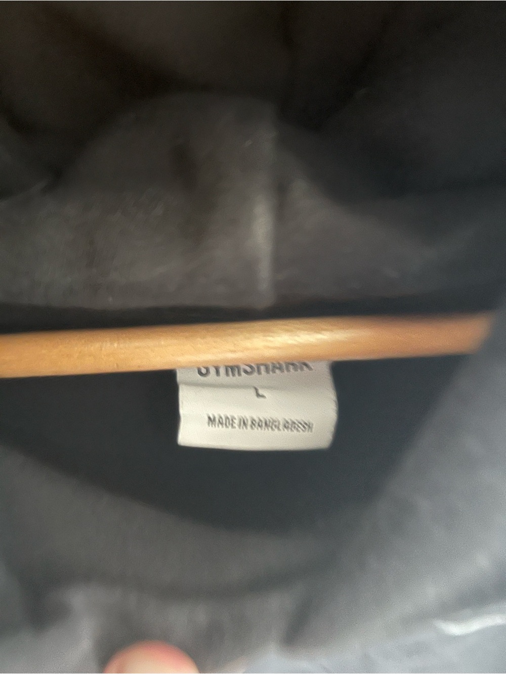 Gymshark Black Hoodie with Gray Logo - Men's Pullover - Picture 2 of 2